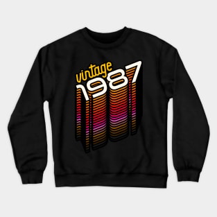 Vintage Made in 1987 ))(( Retro Birthday Year Gift Crewneck Sweatshirt